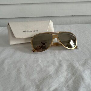 Michael Kors Clementine I Aviator Sunglasses Gold Metal 59 mm